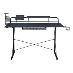 Techni Sport Carbon Gaming Desk with Shelves - Black (RTA-TS200-BK) | Durable Laminate Surface -Computer Office Desks Shop unnamed file 496