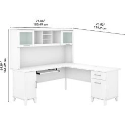 Bush Furniture Somerset 72"W L-Shaped Desk With Hutch, White (SET001WH) | Space-Saving Workstation -Computer Office Desks Shop unnamed file 4981