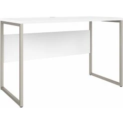 Bush Business Furniture Hybrid 48" W Computer Table Desk With Metal Legs, White (HYD148WH) - Laminated Wood Desk for Office & Home