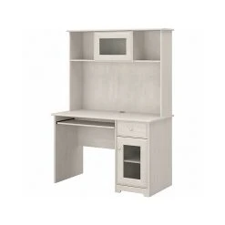 Bush Furniture Cabot 48" Computer Desk With Hutch, Linen White Oak (WC31148T) - Stylish & Functional Laminated Wood Desk