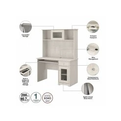 Bush Furniture Cabot 48" Computer Desk With Hutch, Linen White Oak (WC31148T) - Stylish & Functional Laminated Wood Desk -Computer Office Desks Shop unnamed file 5032