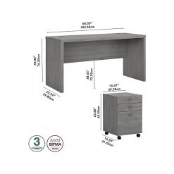 Kathy Ireland® Echo 60"W Laminated Wood Credenza Desk with Mobile File Cabinet, Modern Gray – ECH003MG -Computer Office Desks Shop unnamed file 5064