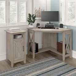Bush Furniture Key West 34" Small Corner Desk - Washed Gray, Space-Saving Laminated Wood Design | KWD134WG-03 13 Bush Furniture Key West 34" Small Corner Desk - Washed Gray, Space-Saving Laminated Wood Design | KWD134WG-03 -Computer Office Desks Shop unnamed file 5073