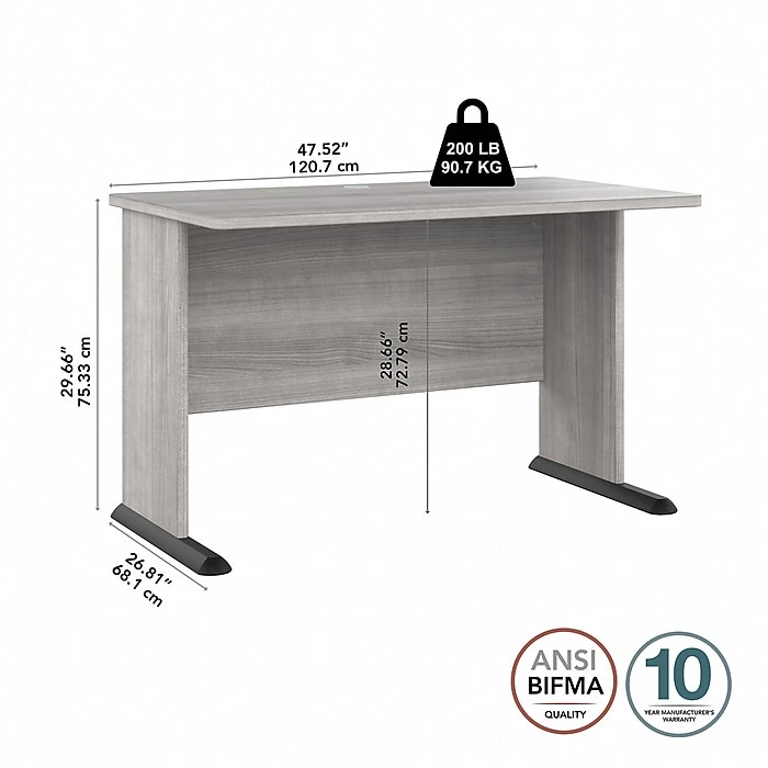 Bush Business Furniture Studio A 48"W Laminated Wood Computer Desk, Platinum Gray – SDD248PG 4 Bush Business Furniture Studio A 48"W Laminated Wood Computer Desk, Platinum Gray – SDD248PG - Image 4