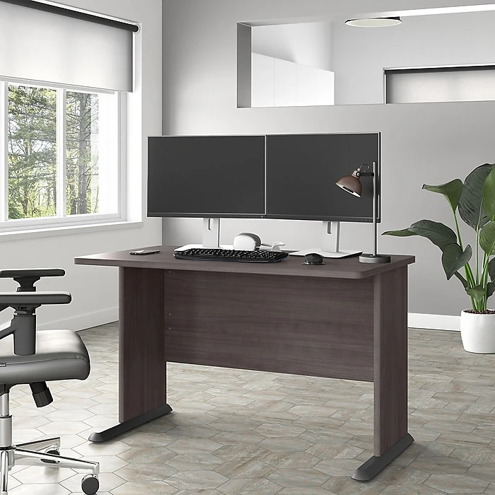 Bush Business Furniture Studio A 48"W Computer Desk - Laminated Wood, Storm Gray (SDD248SG) 2 Bush Business Furniture Studio A 48"W Computer Desk - Laminated Wood, Storm Gray (SDD248SG) - Image 2