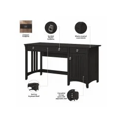 Bush Furniture Salinas 60"W Computer Desk with Bookcase & Lateral File Cabinet, Vintage Black (SAL076VB) | Laminated Wood Office Desk 10 Bush Furniture Salinas 60"W Computer Desk with Bookcase & Lateral File Cabinet, Vintage Black (SAL076VB) | Laminated Wood Office Desk -Computer Office Desks Shop unnamed file 5110