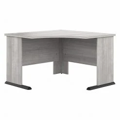 Bush Business Furniture Studio A 48"W Corner Computer Desk, Platinum Gray - Laminated Wood Desk