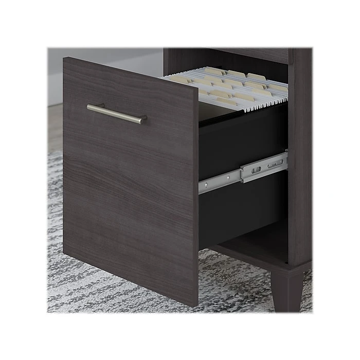 Bush Furniture Somerset 72" Computer Desk with Hutch and 5-Shelf Bookcase, Storm Gray (SET020SG) 4 Bush Furniture Somerset 72" Computer Desk with Hutch and 5-Shelf Bookcase, Storm Gray (SET020SG) - Image 4