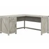 Kathy Ireland® Home Cottage Grove 60" L-Shaped Desk - Cottage White, Laminated Wood