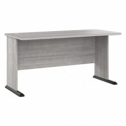 Bush Business Furniture Studio A 60"W Computer Desk - Platinum Gray (SDD160PG) | Durable Laminated Wood Desk for Home & Office