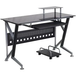 Flash Furniture Black Glass Computer Desk with Pull-Out Keyboard Tray & CPU Cart 12 Flash Furniture Black Glass Computer Desk with Pull-Out Keyboard Tray & CPU Cart -Computer Office Desks Shop unnamed file 52