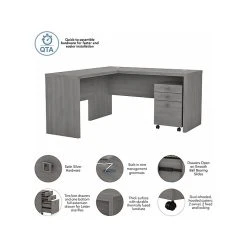 Office By Kathy Ireland® Echo 60"W L-Shaped Desk with Mobile File Cabinet, Modern Gray - Stylish & Functional -Computer Office Desks Shop unnamed file 5219