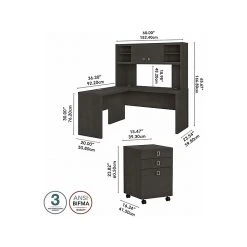 Office By Kathy Ireland® Echo 60"W L-Shaped Desk With Hutch And Mobile File Cabinet - Charcoal Maple | Laminated Wood Office Furniture -Computer Office Desks Shop unnamed file 5227