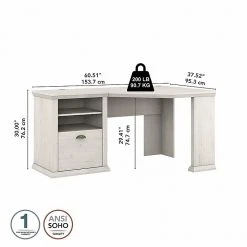 Bush Furniture Yorktown 60" Corner Desk With Storage, Linen White Oak (WC40415-03) - Laminated Wood Home Office Furniture 13 Bush Furniture Yorktown 60" Corner Desk With Storage, Linen White Oak (WC40415-03) - Laminated Wood Home Office Furniture -Computer Office Desks Shop unnamed file 5275