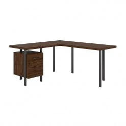 Bush Furniture Architect 60"W L-Shaped Desk with Drawers - Modern Walnut (ACD260MW-03K)