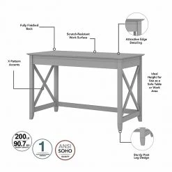 Bush Furniture Key West 48" 2-Person Writing Desk Set with Lateral File Cabinet, Cape Cod Gray – Durable Laminated Wood Office Desk 10 Bush Furniture Key West 48" 2-Person Writing Desk Set with Lateral File Cabinet, Cape Cod Gray – Durable Laminated Wood Office Desk -Computer Office Desks Shop unnamed file 5313