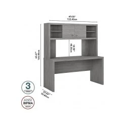 Office By Kathy Ireland® Echo 60"W Modern Gray Credenza Desk with Hutch | Laminated Wood -Computer Office Desks Shop unnamed file 5338