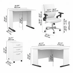 Bush Business Furniture Studio A 83" Large Corner Gaming Desk with Chair & Drawers, White STA011WHSU - Ergonomic Laminated Wood Desk -Computer Office Desks Shop unnamed file 5348
