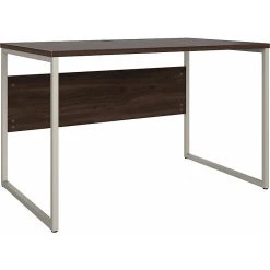 Bush Business Furniture Hybrid 48" W Computer Table Desk with Metal Legs, Black Walnut (HYD248BW) - Laminated Wood Desk