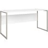Bush Business Furniture Hybrid 60" W White Laminated Wood Computer Desk with Metal Legs (HYD260WH)