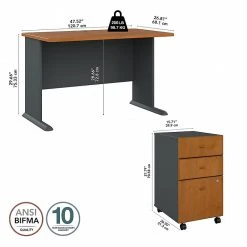 Bush Business Furniture Cubix 48W Desk With Mobile File Cabinet - Natural Cherry/Slate (SRA025NCSU) 11 Bush Business Furniture Cubix 48W Desk With Mobile File Cabinet - Natural Cherry/Slate (SRA025NCSU) -Computer Office Desks Shop unnamed file 5420