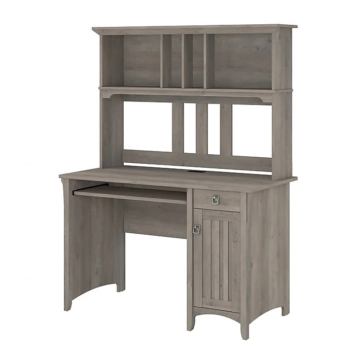 Bush Furniture Salinas 48" Laminated Wood Computer Desk With Hutch, Driftwood Gray (MY72508-03) 1 Bush Furniture Salinas 48" Laminated Wood Computer Desk With Hutch, Driftwood Gray (MY72508-03)