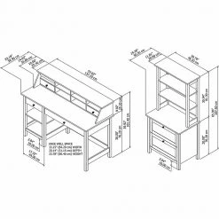 Bush Furniture Mayfield 54" Computer Desk with Shelves, Desktop Organizer, Lateral File, Hutch, Pure White/Gray - Laminated Wood Office Desk -Computer Office Desks Shop unnamed file 5495
