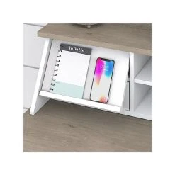 Bush Furniture Mayfield 54" Computer Desk with Shelves, Desktop Organizer, Lateral File, Hutch, Pure White/Gray - Laminated Wood Office Desk -Computer Office Desks Shop unnamed file 5499