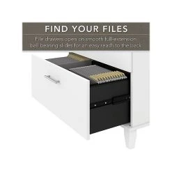 Bush Furniture Somerset 60"W L-Shaped Desk With Hutch & File Cabinet, White (SET008WH) - Durable Laminated Wood -Computer Office Desks Shop unnamed file 5521