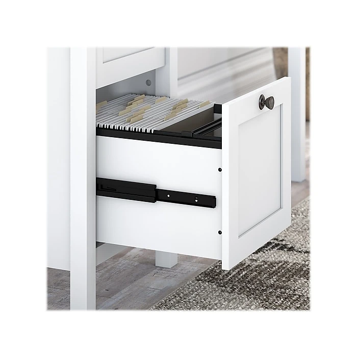 Bush Furniture Mayfield 54" Laminated Wood Computer Desk With Drawers - Pure White/Shiplap Gray 8 Bush Furniture Mayfield 54" Laminated Wood Computer Desk With Drawers - Pure White/Shiplap Gray - Image 8