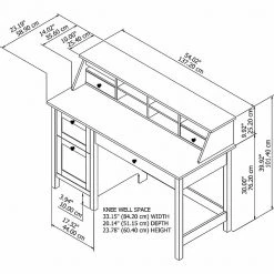 Bush Furniture Mayfield 54" Laminated Wood Computer Desk with Drawers & Organizer, Pure White/Shiplap Gray -Computer Office Desks Shop unnamed file 5547