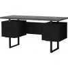 Monarch 60" Laminated Wood Computer Desk, Black/Gray (I 7415) - Modern Workspace Solution