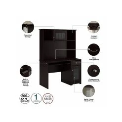 Bush Furniture Cabot 48" Computer Desk With Hutch, Espresso Oak Laminated Wood Workspace -Computer Office Desks Shop unnamed file 5587