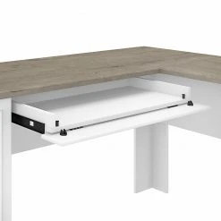 Bush Furniture Fairview 60" L-Shaped Desk With Hutch - Shiplap Gray/Pure White - Durable Laminated Wood Office Furniture -Computer Office Desks Shop unnamed file 5599
