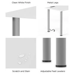 Union & Scale Essentials 60" Powered Computer and Writing Desk, White - Stylish Laminate Design -Computer Office Desks Shop unnamed file 560