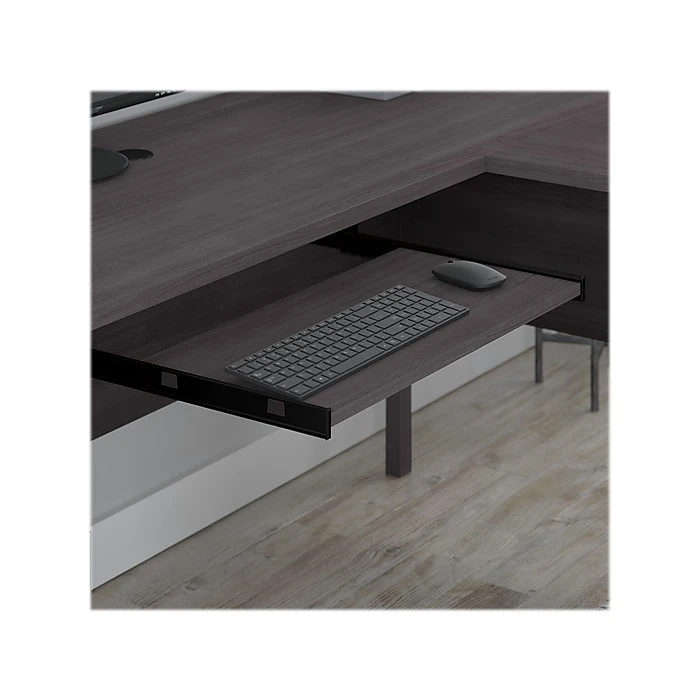 Bush Furniture Somerset 72"W L-Shaped Desk with Hutch, Lateral File Cabinet, and Bookcase – Storm Gray (SET012SG) 4 Bush Furniture Somerset 72"W L-Shaped Desk with Hutch, Lateral File Cabinet, and Bookcase – Storm Gray (SET012SG) - Image 4