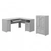 Bush Furniture Fairview 60" L-Shaped Desk with Storage Cabinet | Cape Cod Gray