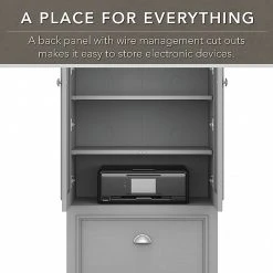 Bush Furniture Fairview 60" L-Shaped Desk with Storage Cabinet | Cape Cod Gray -Computer Office Desks Shop unnamed file 5618