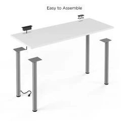Union & Scale Essentials 60" Powered Computer and Writing Desk, White - Stylish Laminate Design -Computer Office Desks Shop unnamed file 563