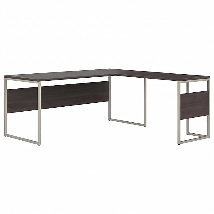 Bush Business Furniture Hybrid 72" L-Shaped Table Desk With Metal Legs, Storm Gray | Durable Laminated Wood Desk 1 Bush Business Furniture Hybrid 72" L-Shaped Table Desk With Metal Legs, Storm Gray | Durable Laminated Wood Desk