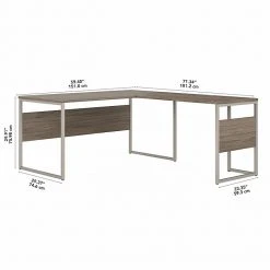 Bush Business Furniture 60"W L-Shaped Desk - Modern Hickory Laminated Wood Desk with Metal Legs (HYB027MH) -Computer Office Desks Shop unnamed file 5656
