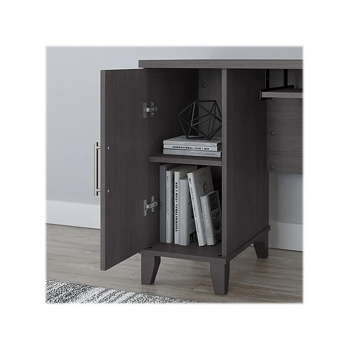 Bush Furniture Somerset 72"W L-Shaped Desk with Hutch, Storm Gray - Elegant Laminated Wood Office Furniture 6 Bush Furniture Somerset 72"W L-Shaped Desk with Hutch, Storm Gray - Elegant Laminated Wood Office Furniture - Image 6