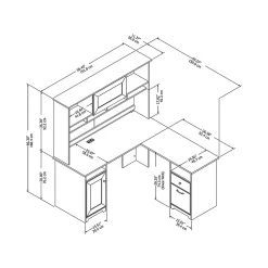 Bush Furniture Cabot 60" L-Shaped Computer Desk with Hutch, White (CAB001WHN) - Durable Laminated Wood Desk -Computer Office Desks Shop unnamed file 5671