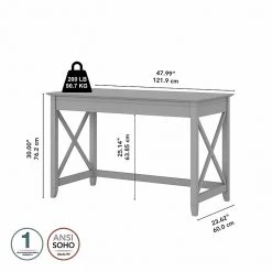Bush Furniture Key West 48" Writing Desk in Cape Cod Gray - Laminated Wood Design | KWD148CG-03 -Computer Office Desks Shop unnamed file 5678