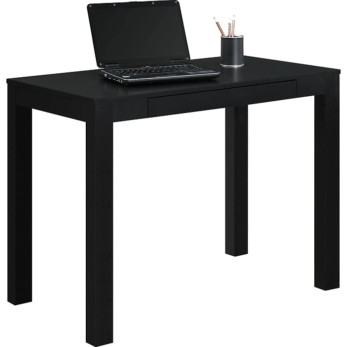 Ameriwood Home Parsons 39"W Black Laminate Desk with Drawer, Stylish & Functional Workspace Furniture 3 Ameriwood Home Parsons 39"W Black Laminate Desk with Drawer, Stylish & Functional Workspace Furniture - Image 3