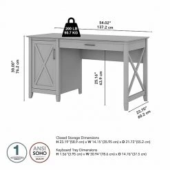 Bush Furniture Key West 54" Computer Desk with Keyboard Tray and Storage, Cape Cod Gray - Perfect Home Office Solution 11 Bush Furniture Key West 54" Computer Desk with Keyboard Tray and Storage, Cape Cod Gray - Perfect Home Office Solution -Computer Office Desks Shop unnamed file 5694