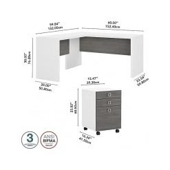 Office By Kathy Ireland® Echo 60"W L-Shaped Desk with Mobile File Cabinet, Pure White/Modern Gray - Durable Laminated Wood Office Furniture -Computer Office Desks Shop unnamed file 5718