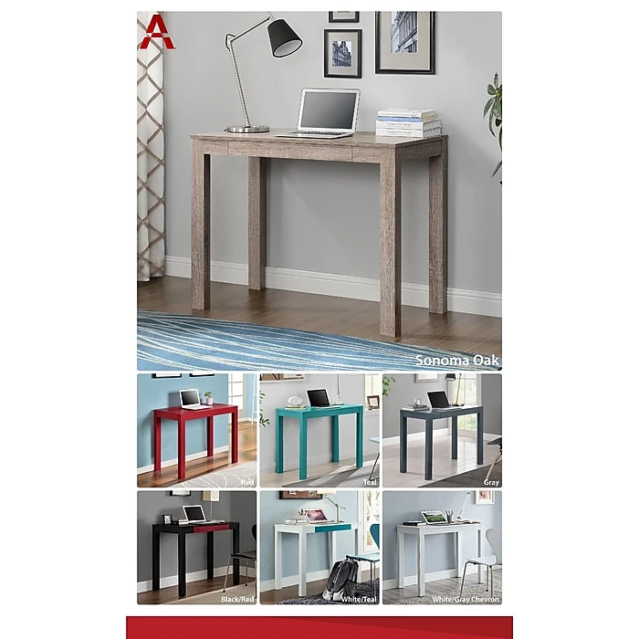 Ameriwood Home Parsons 39"W Black Laminate Desk with Drawer, Stylish & Functional Workspace Furniture 7 Ameriwood Home Parsons 39"W Black Laminate Desk with Drawer, Stylish & Functional Workspace Furniture - Image 7