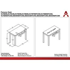 Ameriwood Home Parsons 39"W Black Laminate Desk with Drawer, Stylish & Functional Workspace Furniture 16 Ameriwood Home Parsons 39"W Black Laminate Desk with Drawer, Stylish & Functional Workspace Furniture -Computer Office Desks Shop unnamed file 573