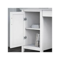 Bush Furniture Key West 54"W Laminated Wood Computer Desk with Storage & 2-Drawer File Cabinet, Pure White Oak (KWS008WT) -Computer Office Desks Shop unnamed file 5739